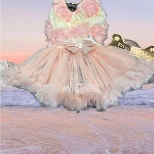 Pink and White Floral Dog Dress Small. NWT